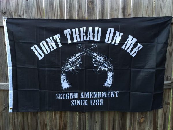 Don't Tread on Me Black Second Amendment Flag