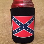 Confederate Flag Can Koozie Black
