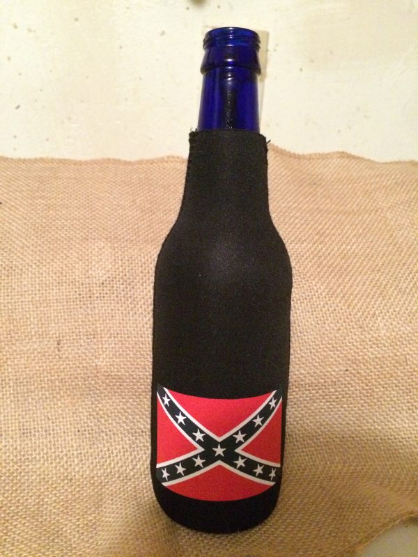 Confederate Flag Bottle Koozie (black)