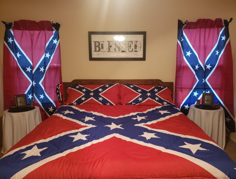 Rebel Nation Bundle, Confederate Flag Fabric Shower Curtain Rebel Dixie