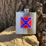 Confederate Flag Stainless Steel Hip Flask