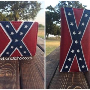 Rebel Flag Bi-Fold Leather Wallet Both