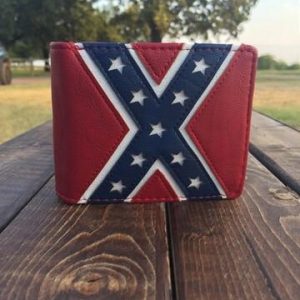Rebel Flag Bi-Fold Leather Wallet