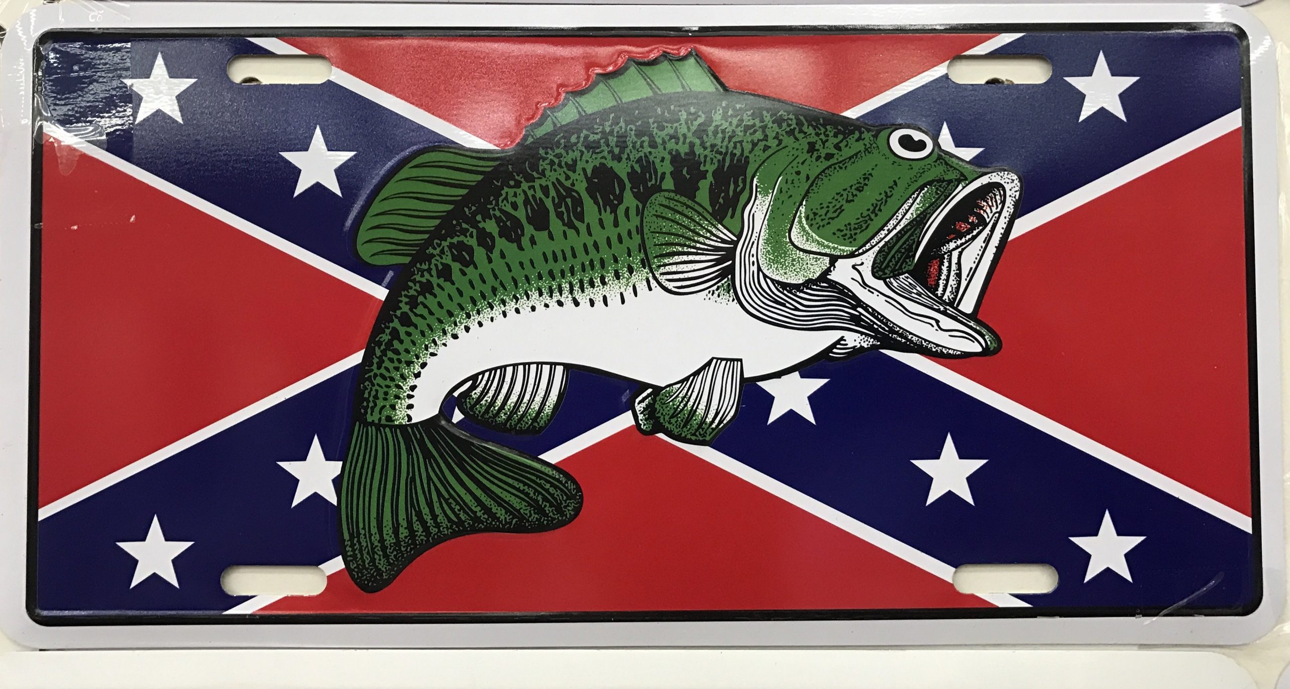 Confederate Bass License Plate - Rebel Nation
