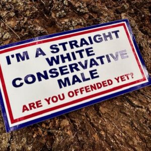 Straight White Conservative Male Bumper Sticker