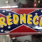 Yellow Confederate Redneck License Plate