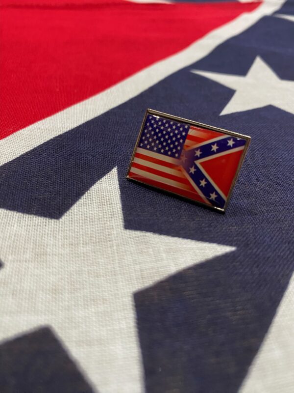 Half Rebel Half American Pin