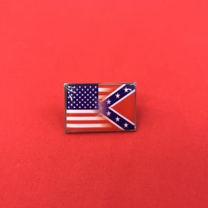 Half American Half Confederate Flag Pin
