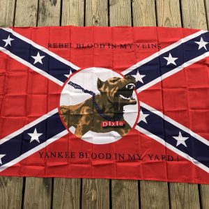 Rebel Yankee Blood Pit Bull Flag