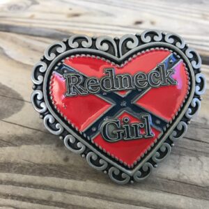 Rebel Redneck Girl Heart Belt Buckle