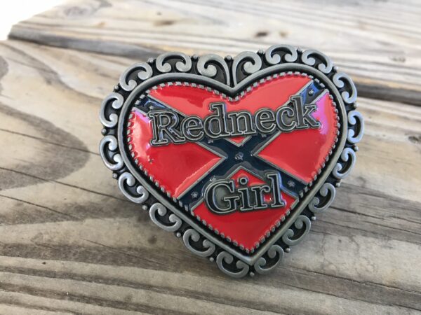Rebel Redneck Girl Heart Belt Buckle