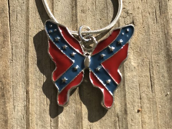 Rebel Flag Butterfly Earrrings and Necklace