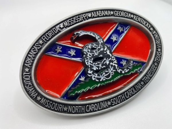 Confederate Flag Don’t Tread On Me Belt Buckle