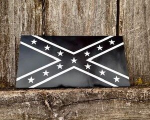 Black and White Confederate Flag Sticker
