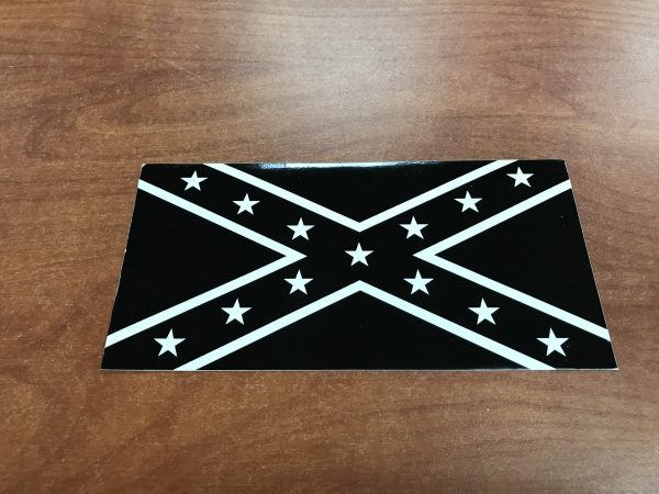 Black and White Rebel Flag Sticker