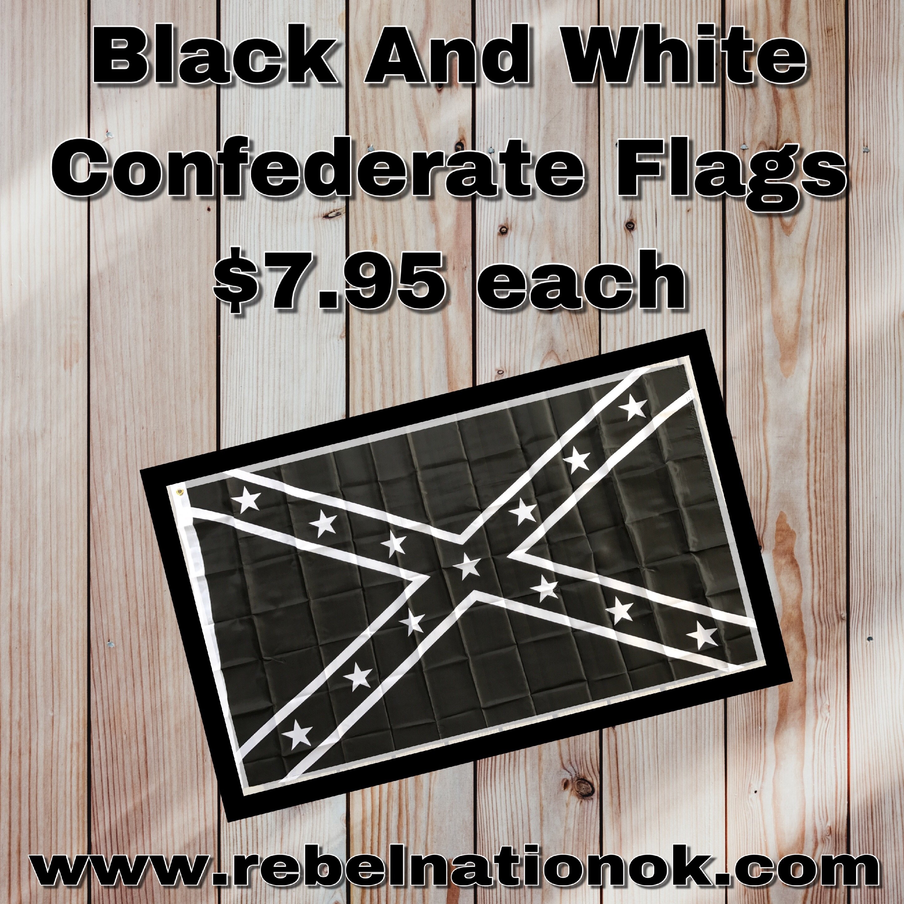 Black and White Confederate Flag