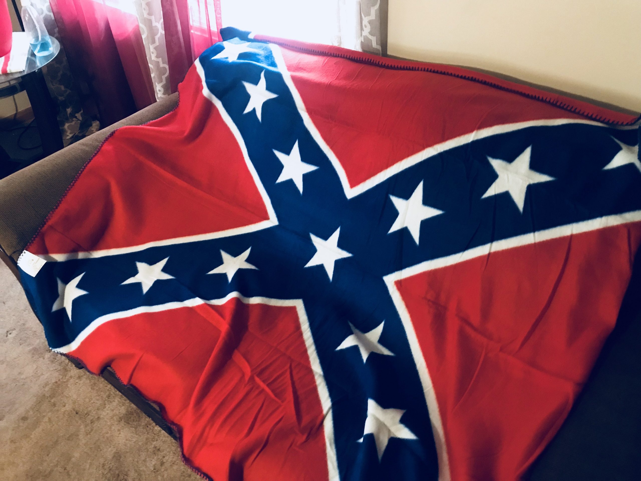 Confederate Polar Fleece Throw Blanket. flag blanket. 