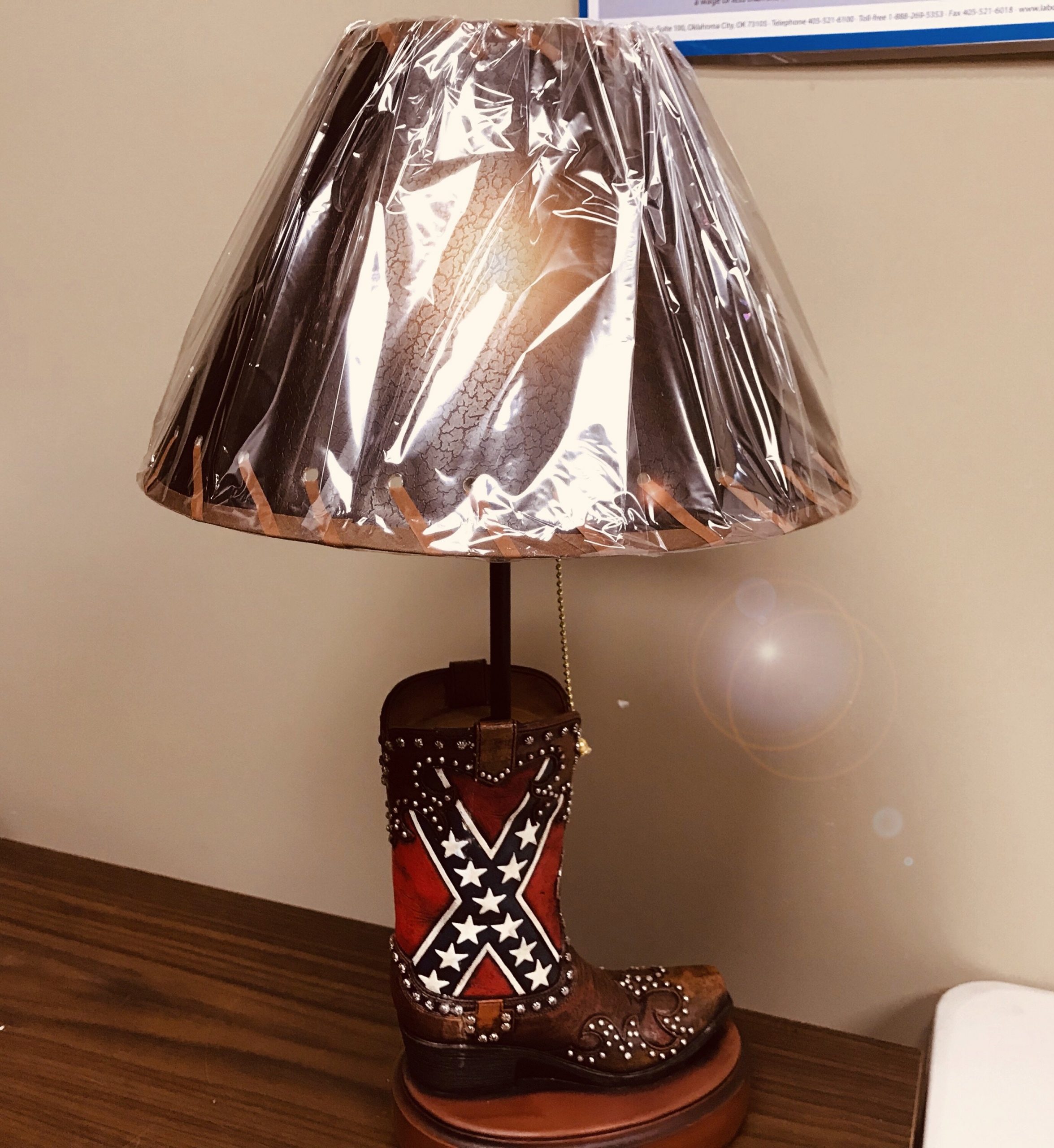 Confederate Flag Boot Lamp