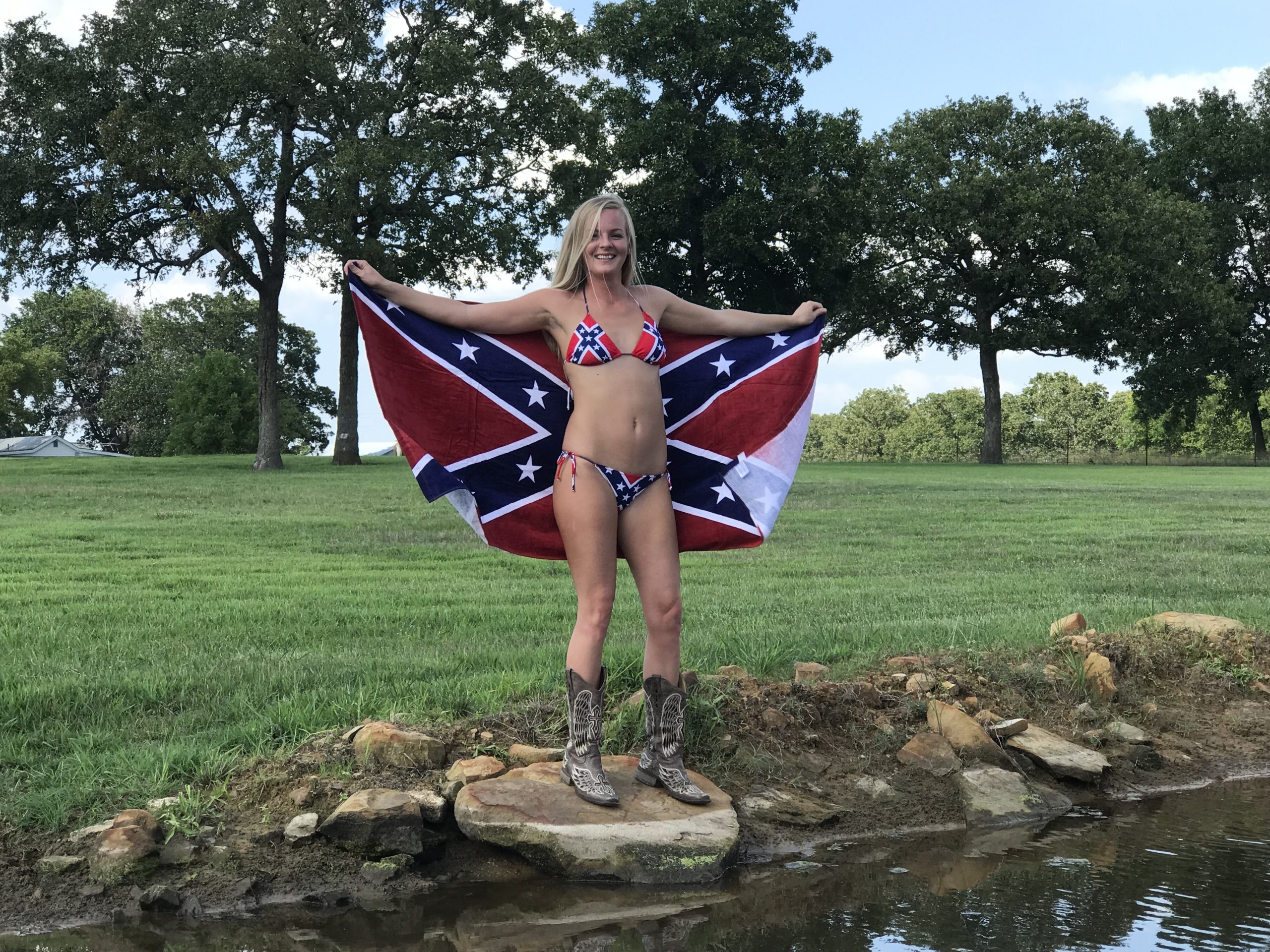 Confederate Flag Bikini Rebel Bathing Suit Swimsuit QFAA280702