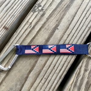 Half and Half Confederate Carabiner Keychain