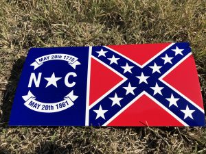 North Carolina Rebel Flag Bumper Sticker