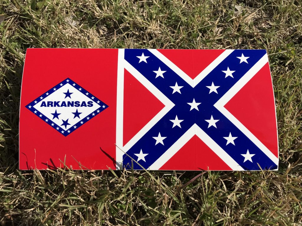 Arkansas Rebel Flag Bumper Sticker