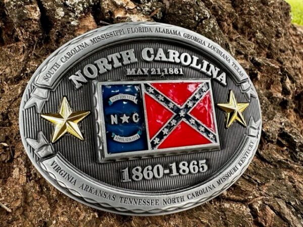 North Carolina Confederate Flag Belt Buckle