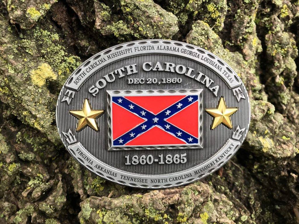 South Carolina Rebel Flag Belt Buckle