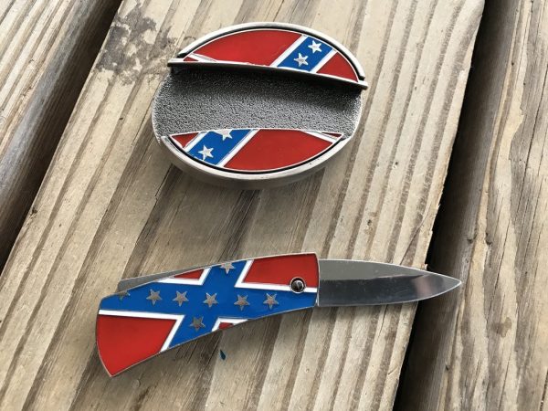 Confederate Flag Buckle With Knife