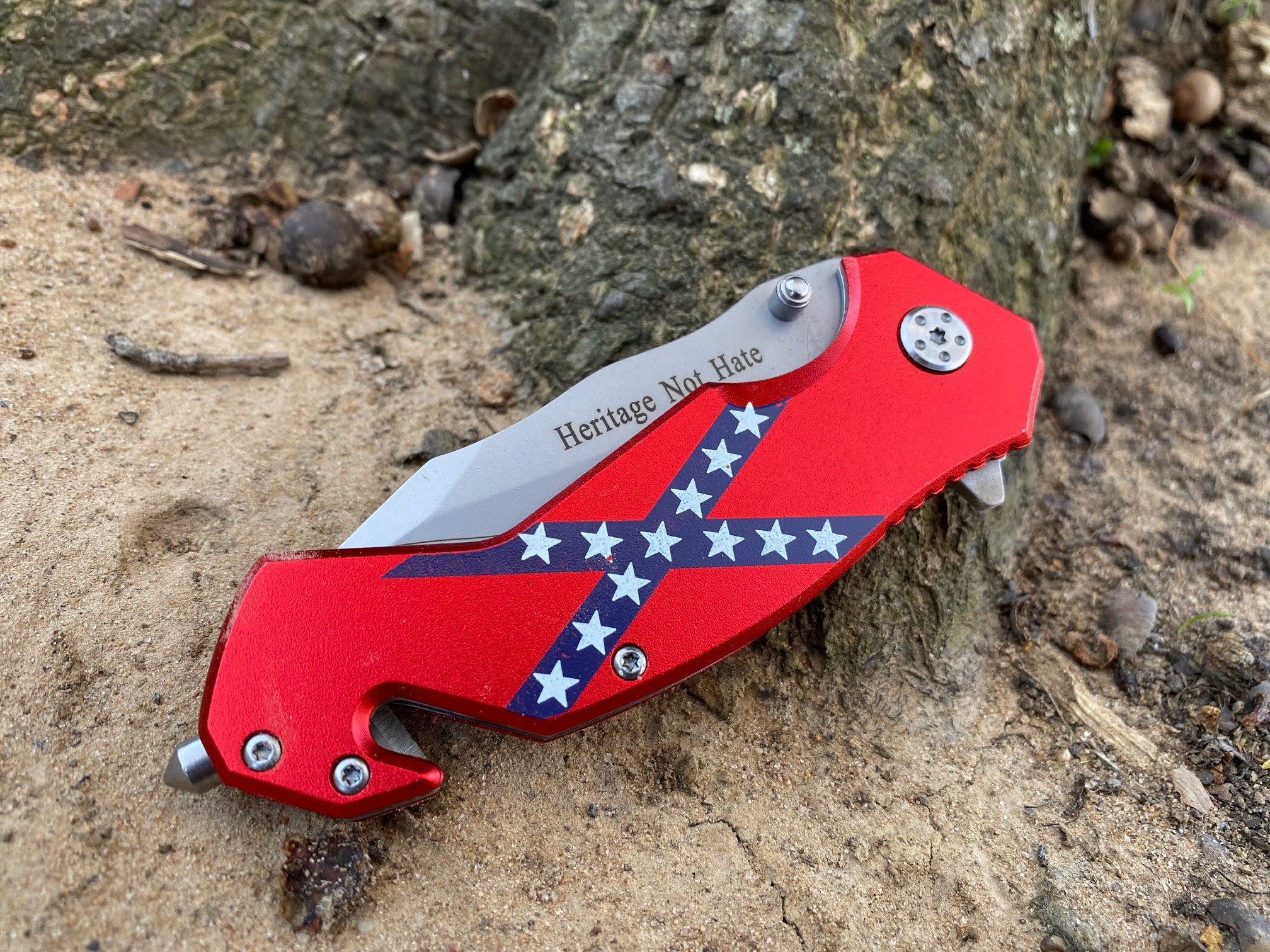 Heritage Not Hate Confederate Flag Utility Knife