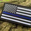Blue Line American Flag Patch
