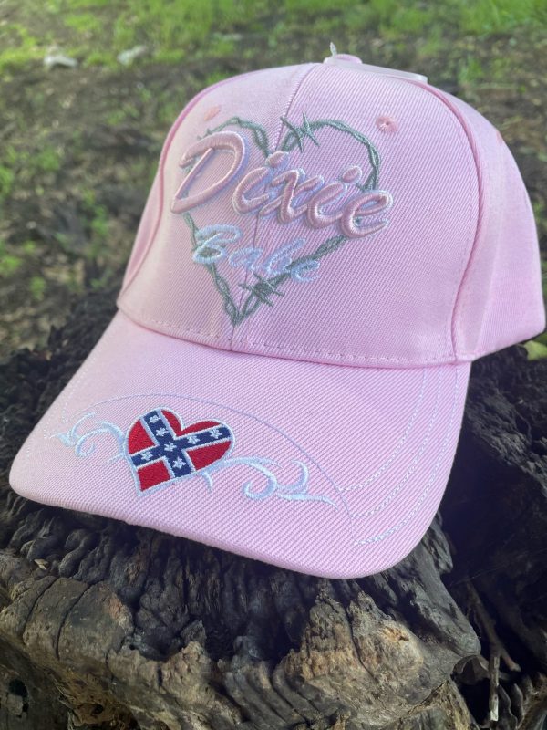 pink dixie babe rebel flag cap