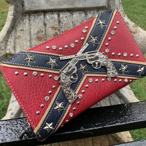 Montana West Confederate Flag Pistol Bling Wallet