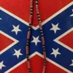 Confederate Flag Black Bead Necklace