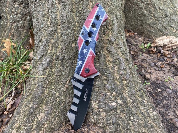 Rebel Flag Wharncliffe Knife with Clip