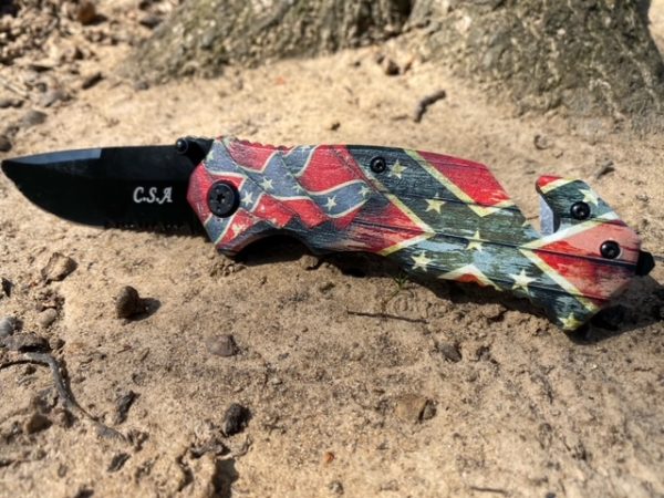 CSA Waving Confederate Flag Knife