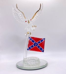 Confederate Flag Eagle Glass Figure