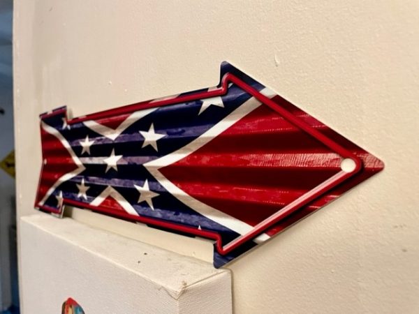 Confederate Flag Arrow Metal Sign