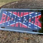 Black Redneck Confederate License Plate