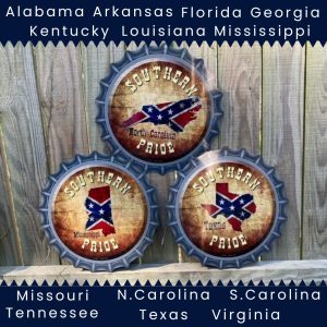 Southern Pride Confederate Bottlecap Metal Signs
