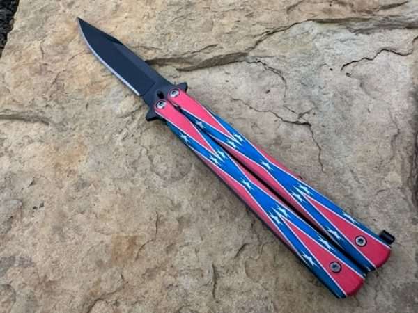 Confederate Flag Butterfly Knife