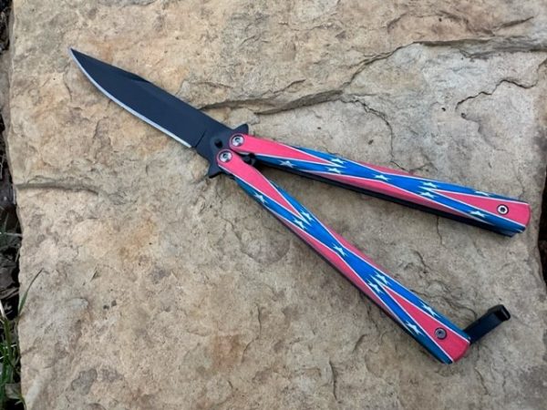 Confederate Flag Butterfly Knife