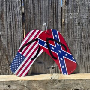 Confederate American Metal Flip Flop Set
