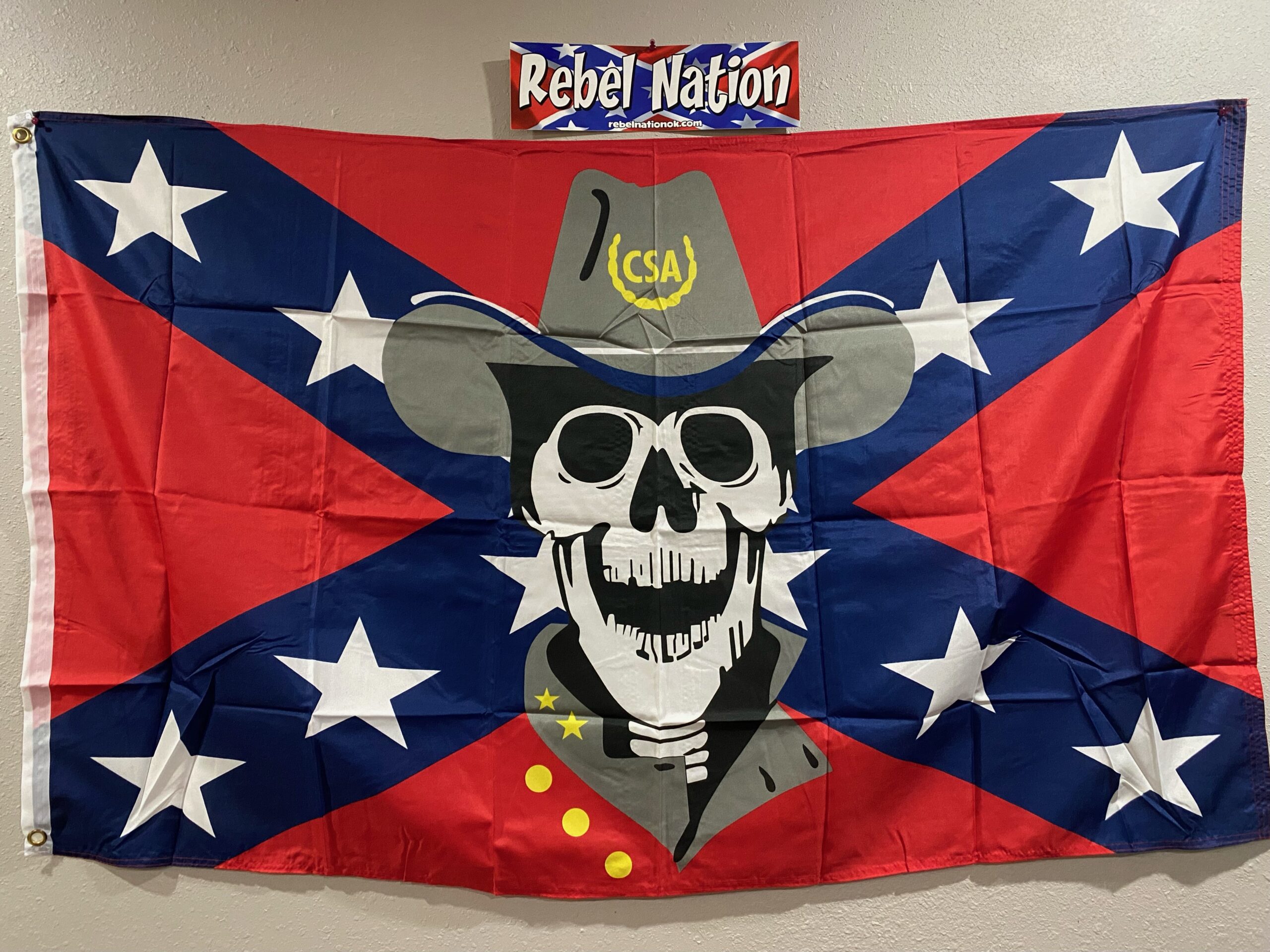 rebel flags with deer skulls