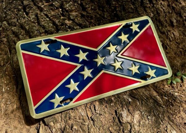 Rebel Flag License Plate (gold)