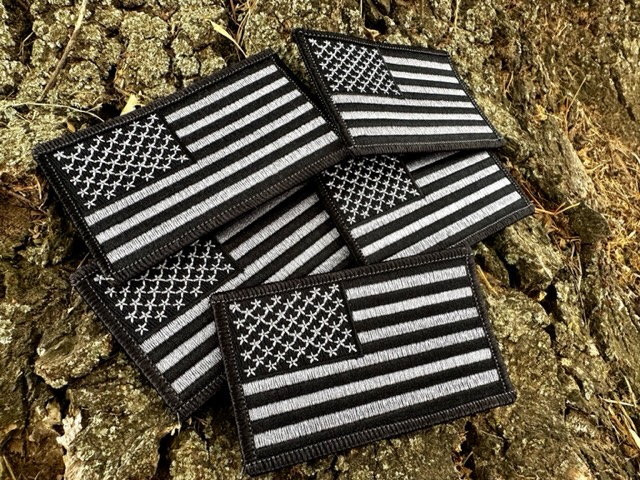 Grey American Flag Patch