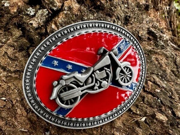 Confederate Flag Motorcycle Belt Buckle