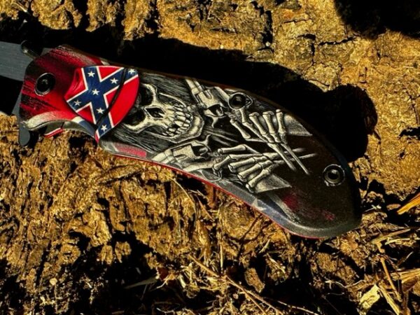 Confederate Flag Skull Knife