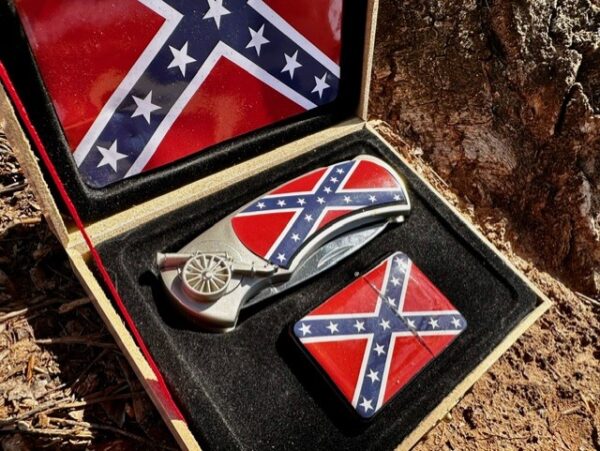 Confederate Rebel Flag Knife & Lighter Gift Sets