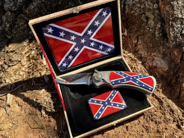 Confederate Rebel Flag Knife & Lighter Gift Sets